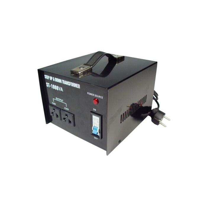 Transformer 2500VA in box, Input 110/200/220/240V - output 110/220V with cable/plug European