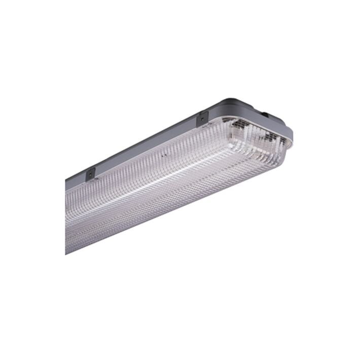 Fluo fixture 220V DC 2x36W IP65 with shade polycarbonate