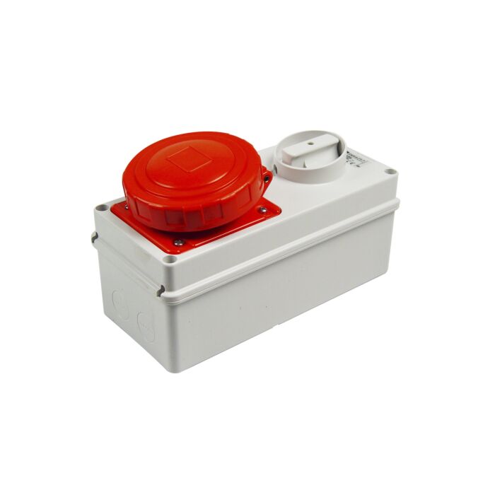 CEE Container Receptacle with switch 380/440V 32A 3P+earth 3H, IP67