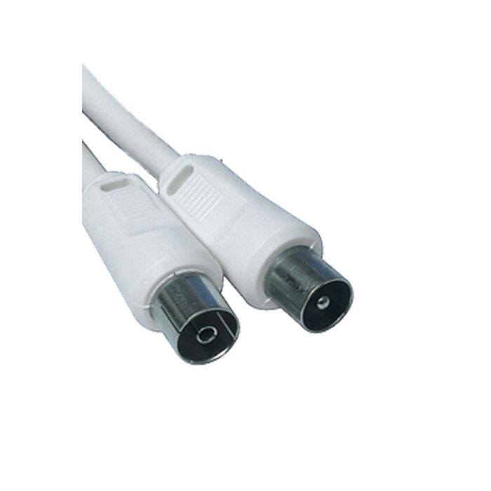Coaxial connection cable 1.5 mtr white male/female