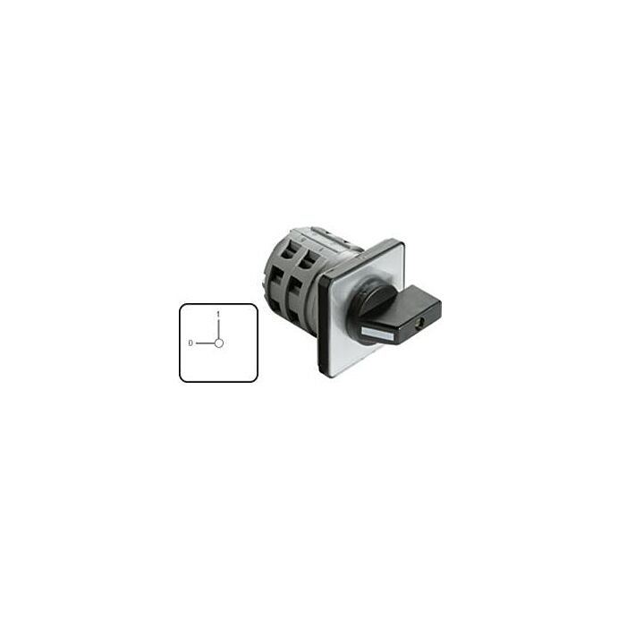 Rotary switch 2-pol 25A/440V AC panel mounting 0-1