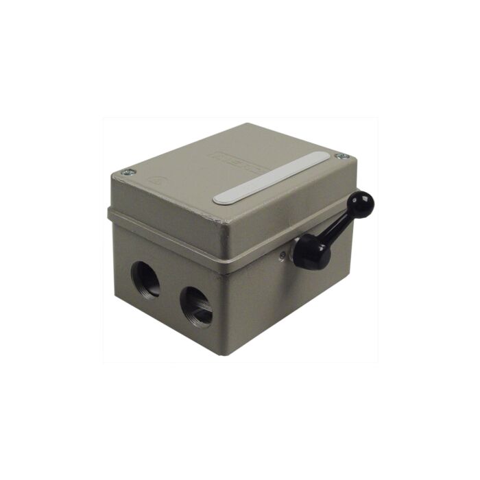 Lever on/off switch in watertight enclosure IP54 4-pole 25A