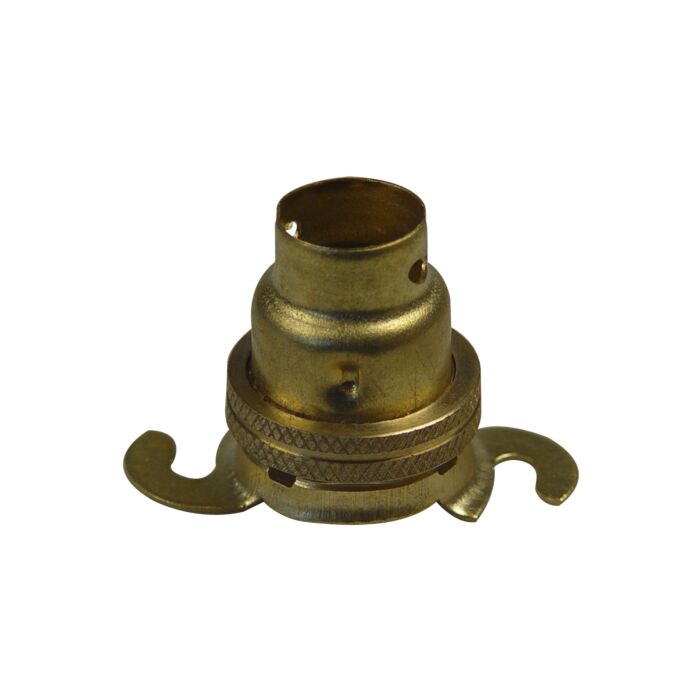 Lampholder Ba15d, brass with 2 mounting lugs