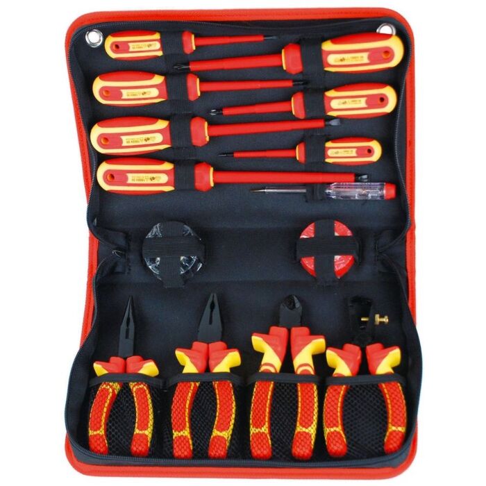 Safety Electrician's Tool Kit 1000V, set of 4 pliers & 7 screwdrivers