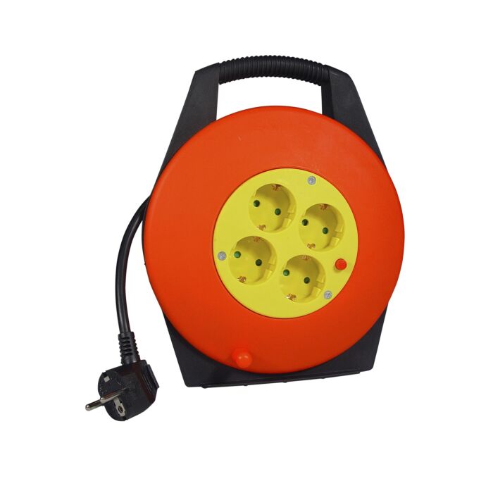 Cable Reel 4-way/Earth with 10mtr PVC HO5VV-F 3x1,5 mm²