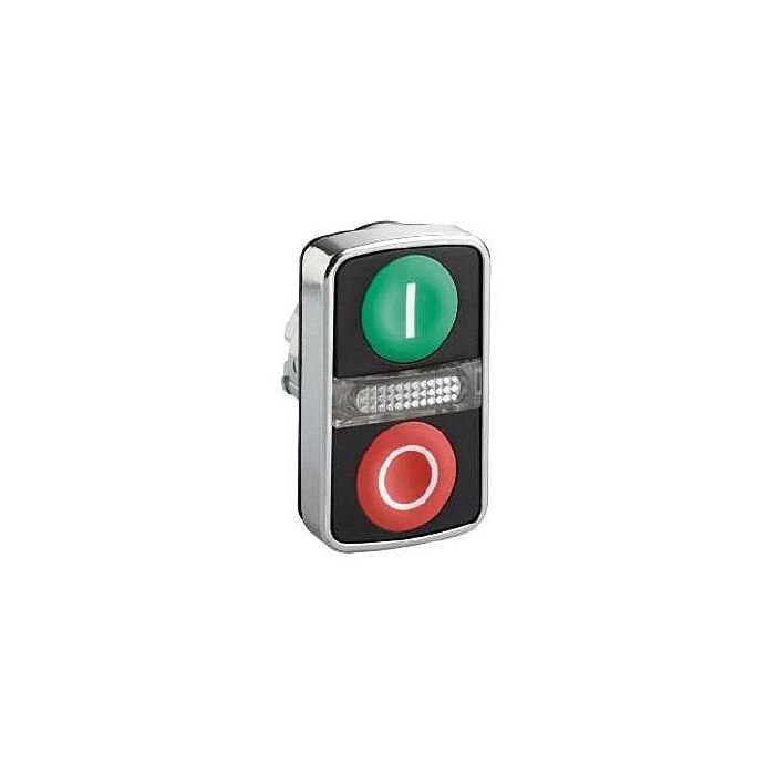 Schneider Ø 22mm LED Illuminated Double Pushbutton head green/red, ZB4-BW7A3741