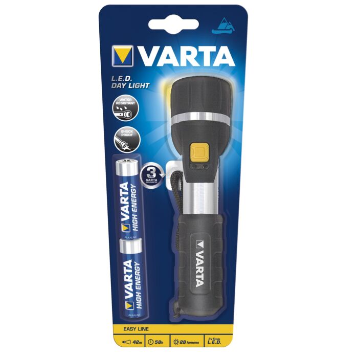Varta Day Light LED Flashlight, including 2-cells AA