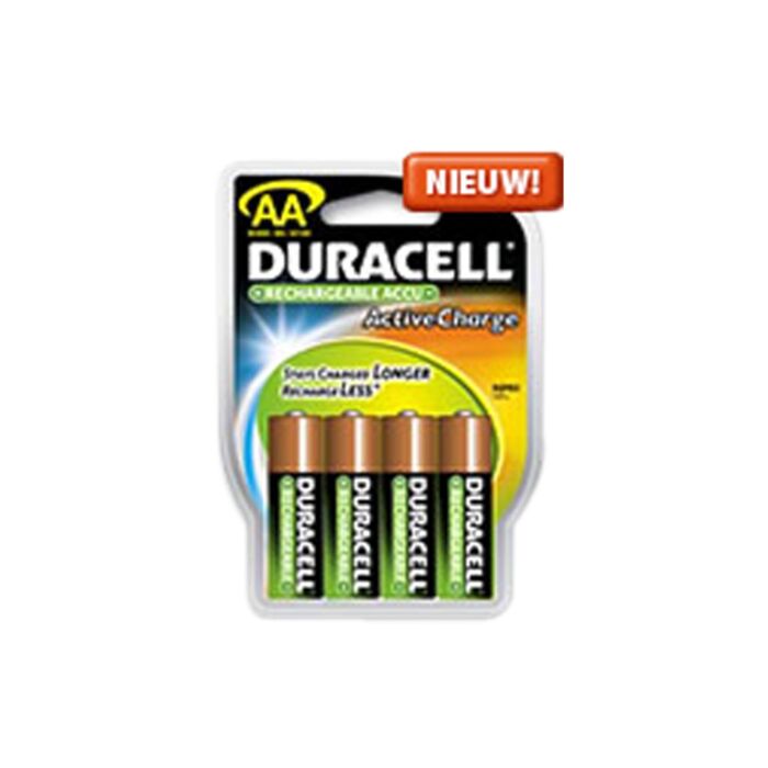 Duracell Rechargeable (Active Charge) NiMh AA/HR6 1,2V 2500 mAh, blister 4pcs