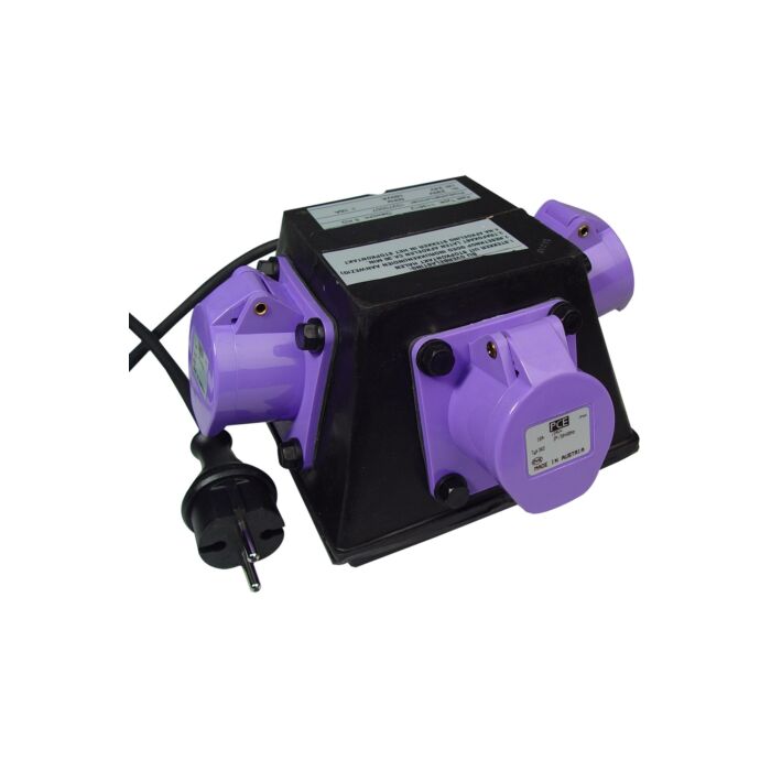 Rubber Transformer box 230/24V 160VA with 3 CeeNorm receptacle 24V incl. 5 mtr cable