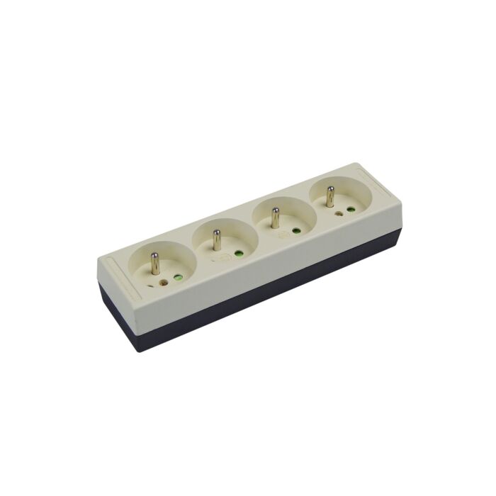 Belgian Receptacle 2-pole/Pin Earth for 4-plugs, Table-type