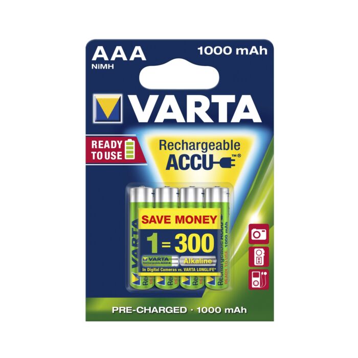 Varta Rechargeable NiMh AAA/HR03 1,2V 800 mAh, blister 4pcs