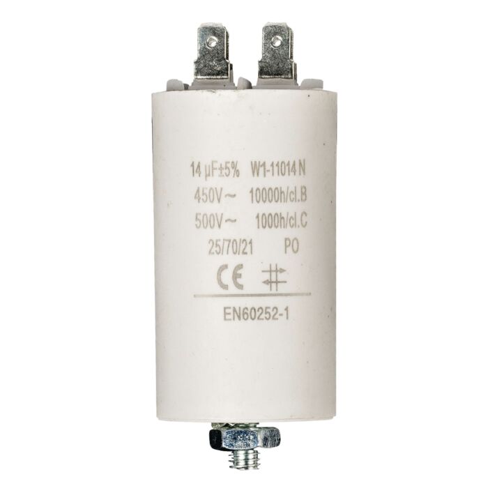 Capacitor 14 uF 450V with bolt/faston