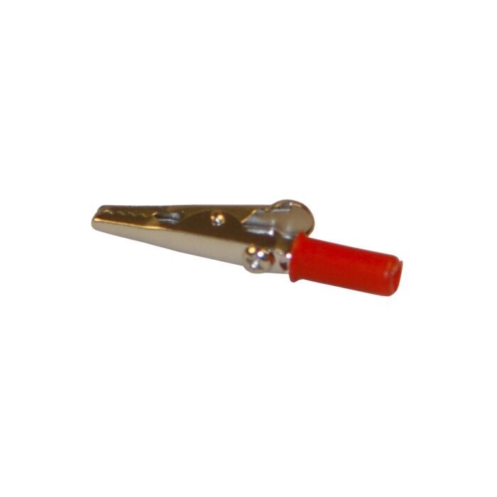 Alligator clips red non-insulated 60mm