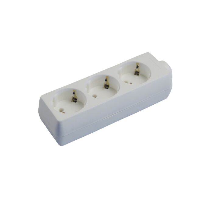Receptacle European 2-pole/Earth for 3-plugs, surface mntg