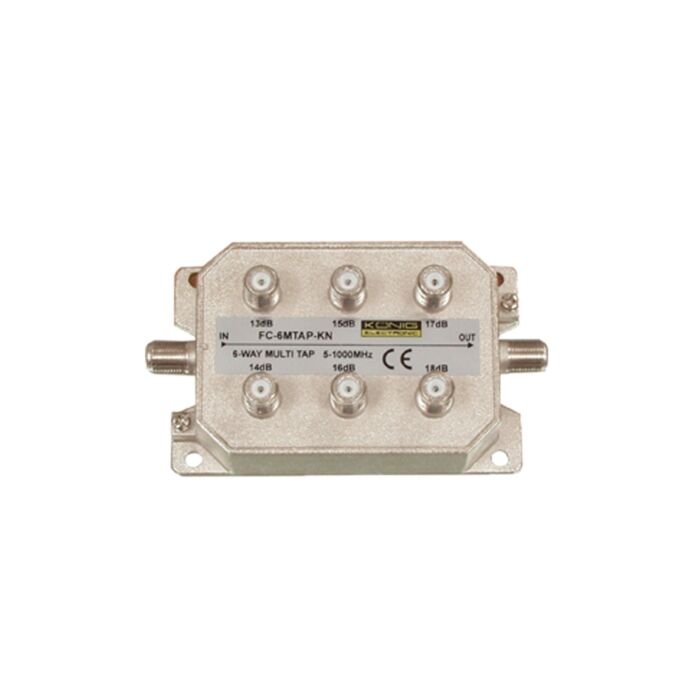 Coaxial splitter 6-way for F-connector