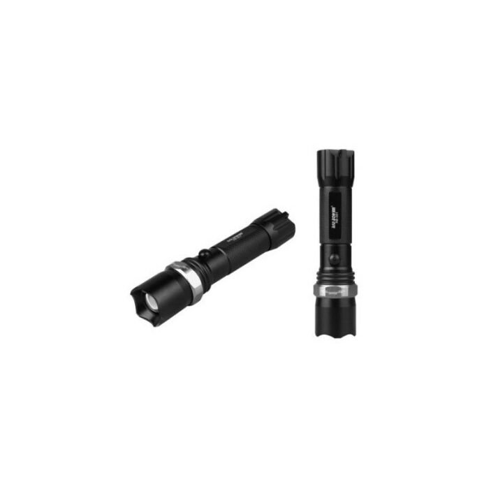 LED aluminum flashlight rechargeable with zoom function incl.1x Li-Ion 18650 battery and usb charge cable (excl. usb charger)