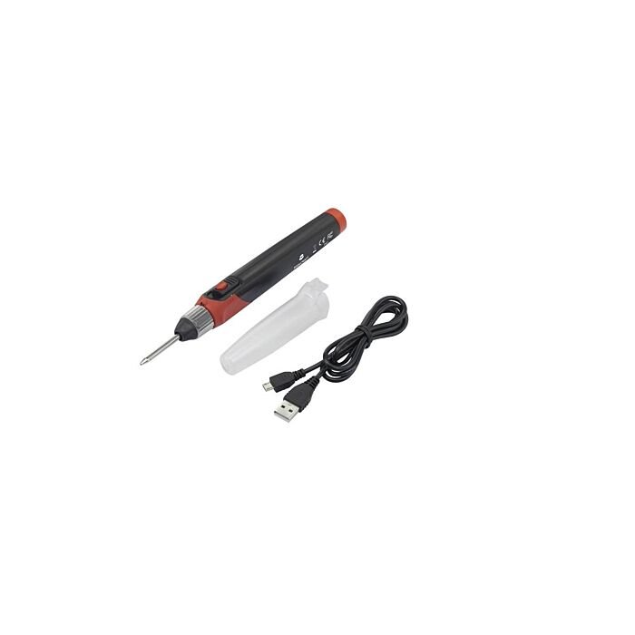 Cordless soldering iron complete with usb charge cable (excl. usb charger)