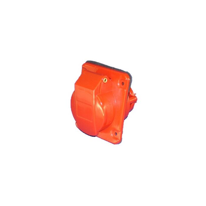 CEE Flush receptacle 380V 16A 4P+earth 6H, IP44 10° 85x75mm