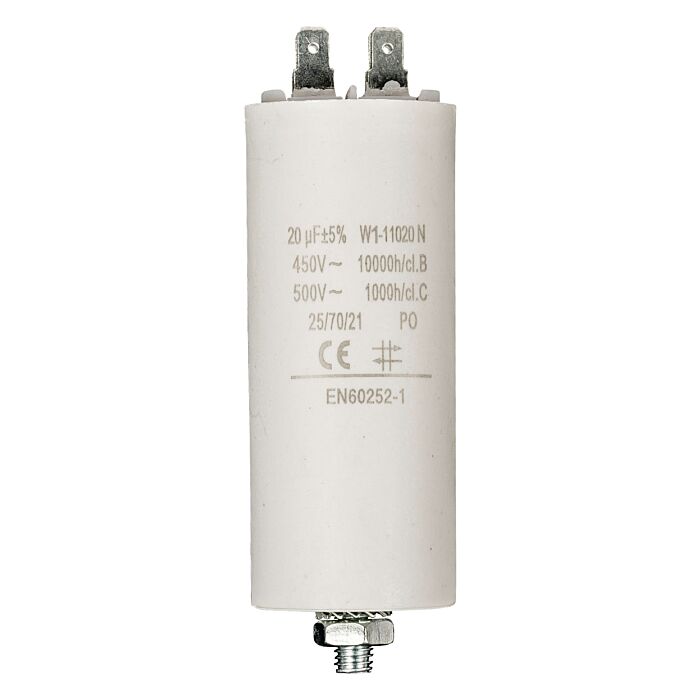 Capacitor 20 uF 450V with bolt/faston