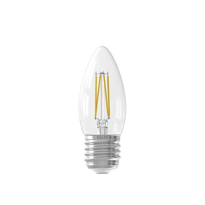 LED Full Glass Filament Candle-lamp 220-240V 3,5W 350lm E27 B35, Clear 2700K CRI80 Dimmable