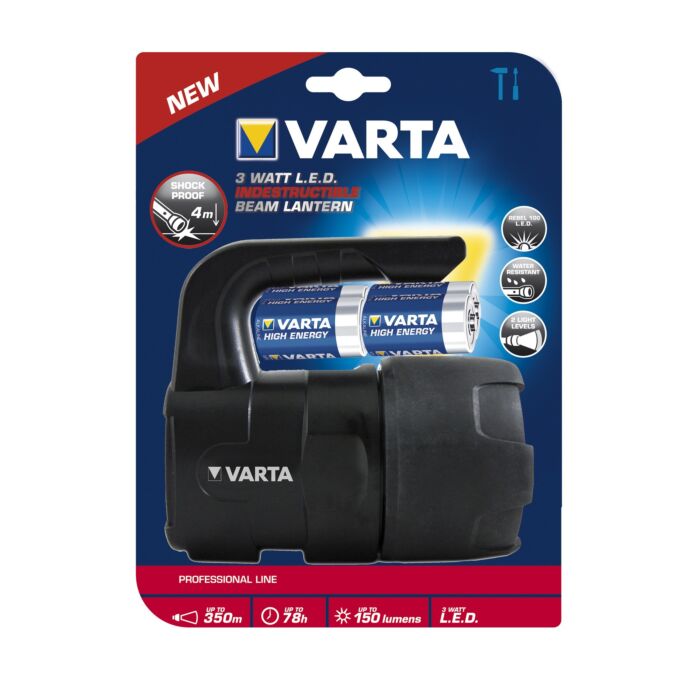 Varta Indestructible LED Hand Lantern, including 4-cells C