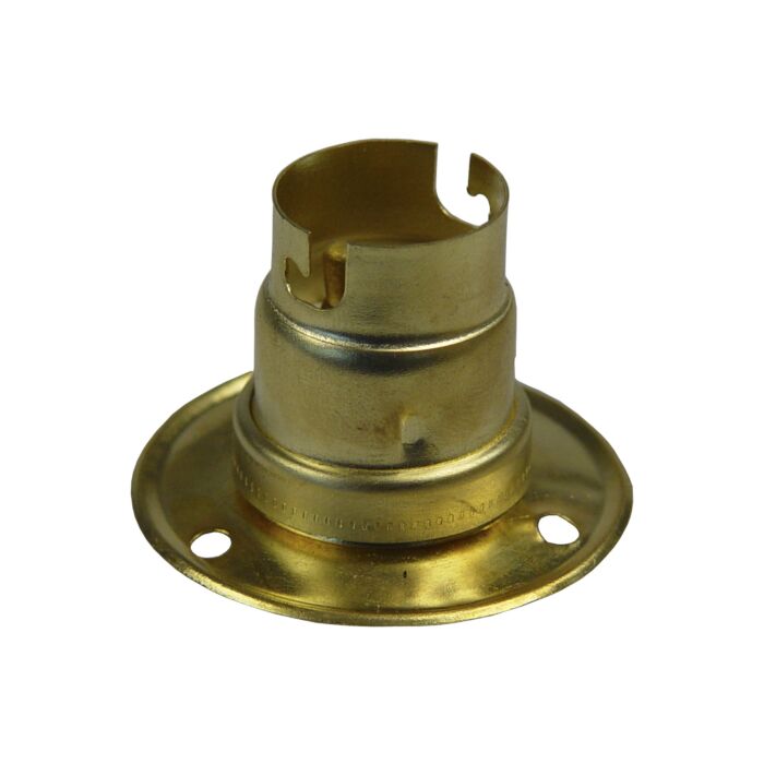Lampholder B22, brass with backplate