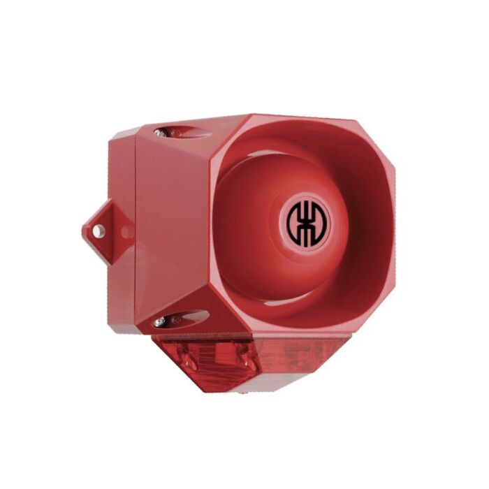 Flash / Multi-tone sounder 9-60V DC red/red, IP66
