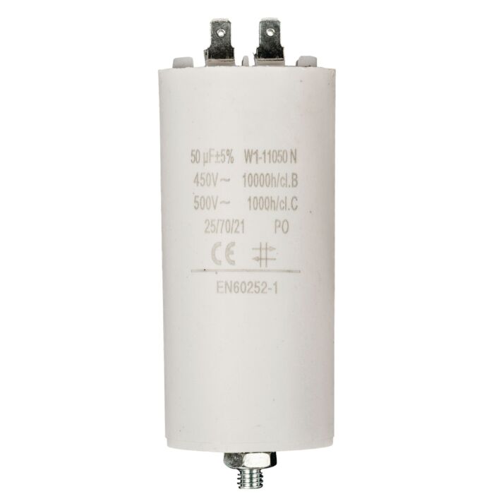 Capacitor 50 uF 450V with bolt/faston