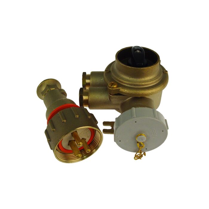 HNA cast brass receptacle & plug =0 220V with switch