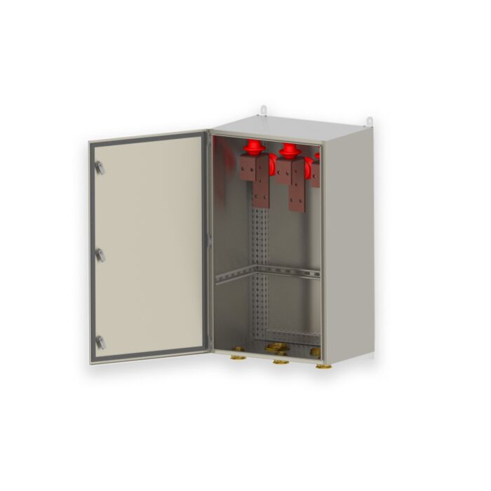 Enclosure TEF1060 IP66 AISI316: High Voltage Type-G 3,5kV 450A W500xH950xD350mm