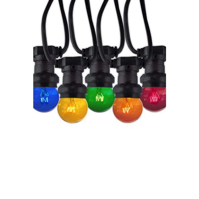 Party Light string 220-240V E27 10 lamp (ball) 15W  Yellow/Red/Orange/Blue/Green String 5,75mtr with 45cm space
