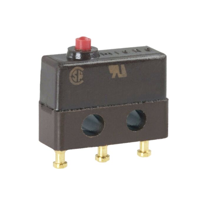 Microswitch with single pole c/o contact with pin plunger
