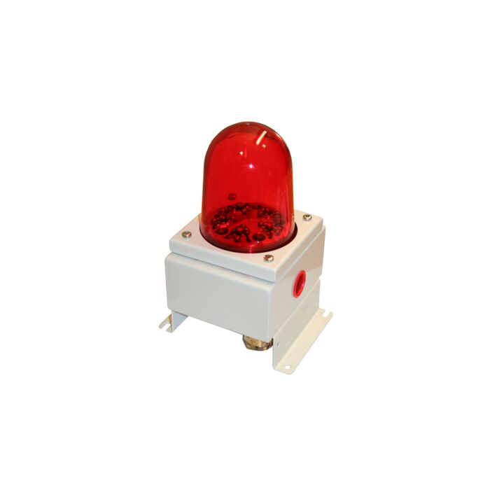 TEF 2440 Obstruction Light: Red LED, 32Cd, 24VAC/DC, IP66, SS316L/Polyc.