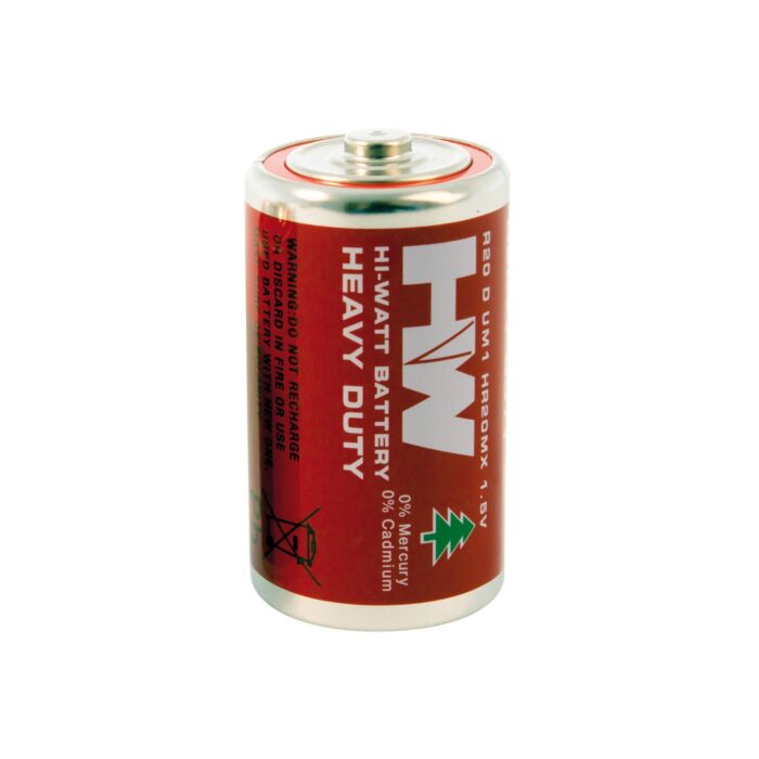 Hi-Watt Battery "flashlight-cell" R20/D Metal Jacket, 1,5V