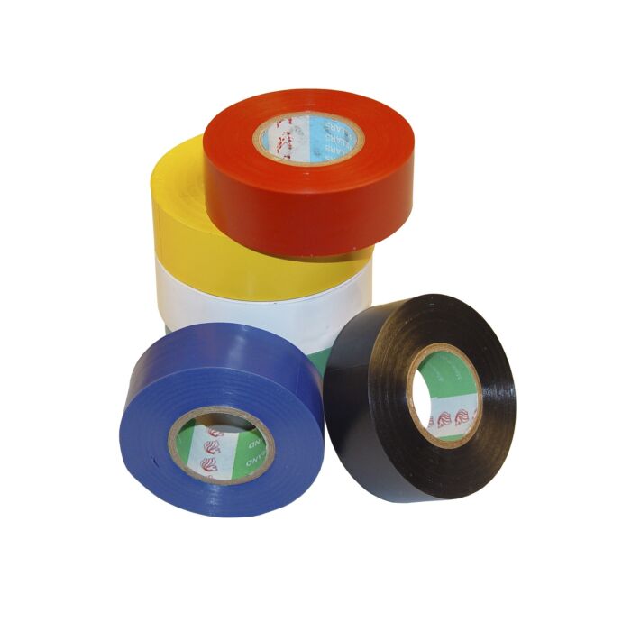 Assorti 5 rolls PVC tape 19mm, roll of 20mtr, assorted colors