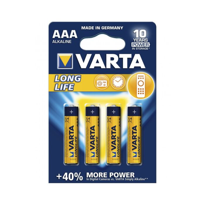 Varta LongLife Alkaline AAA LR03 1,5V, on blister 4pcs