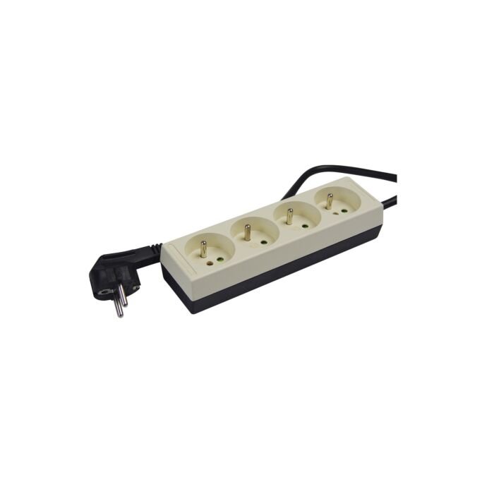 Belgian Receptacle 2-pole/Pin Earth for 4-plugs, Table-type with cable/plug