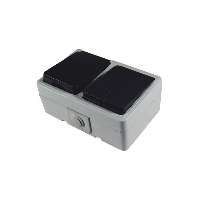 Watertight Receptacle European with Switch 2-way