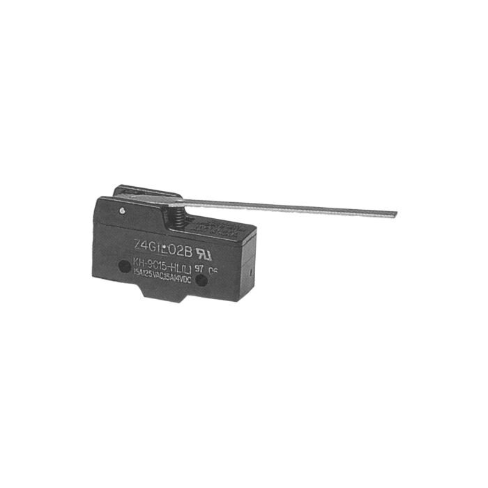 Microswitch with single pole c/o contact with intergral lever