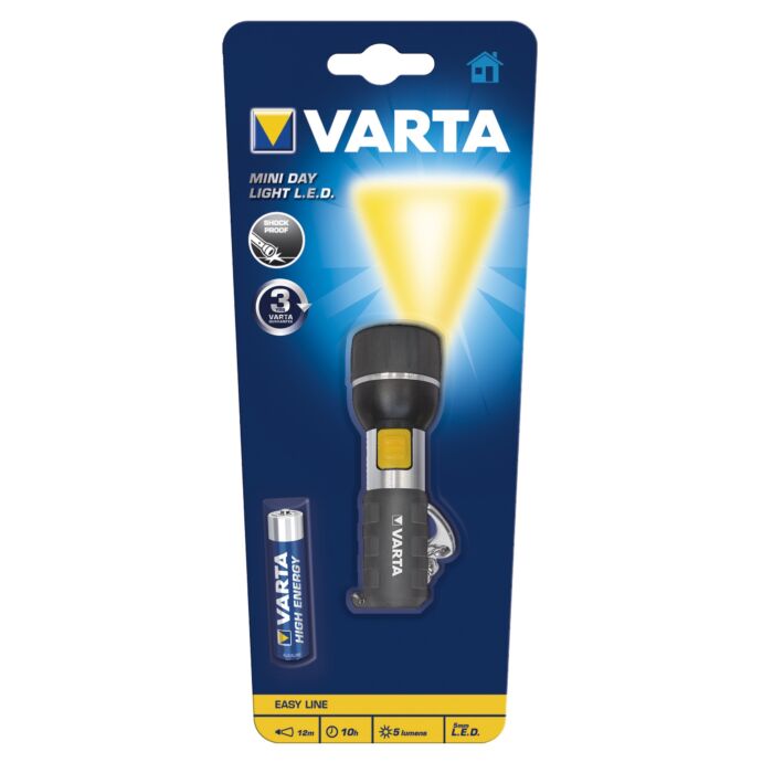 Varta Mini Day Light LED Flashlight, including 1-cell AAA