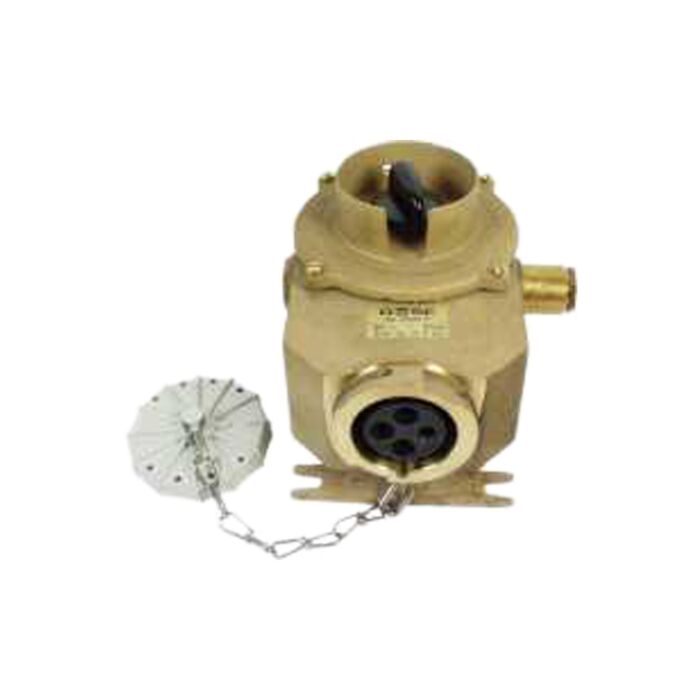 Brass CEE Container Socket with Switch 380/440V 32A 3P+earth 3H, IP56 -0-