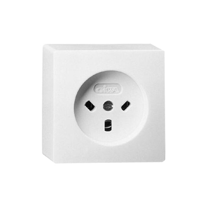 German Receptacle 3-pole for 1-plug, surface mntg