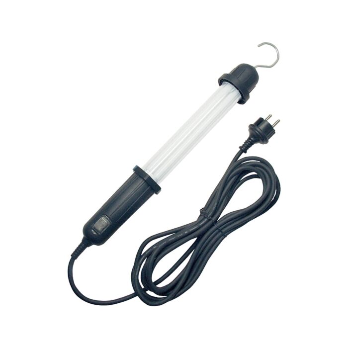 Fluorescent portable handlamp 230V AC PL11W IP44 with 5 mtr rubber cable and plug