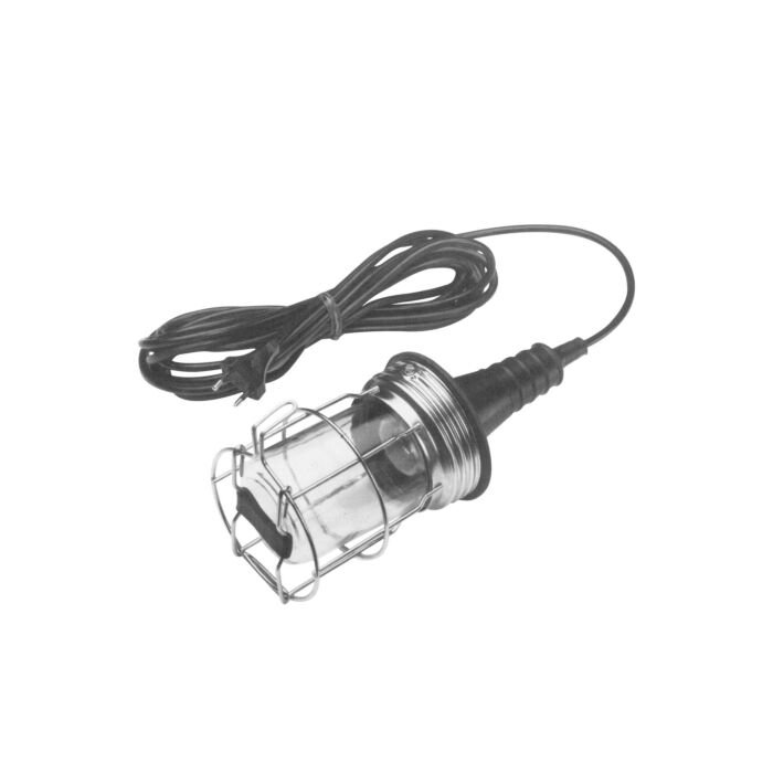 Rubber Portable handlamp E27, complete with 10 mtr cable and plug