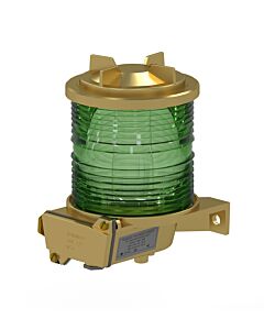 TEF 2870 Navigation light: Allround 360 deg. Green, P28S, 230V, Brass/Glass