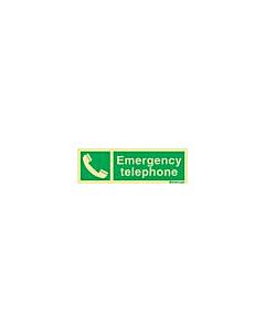 SAFETY SIGN EMERGENCY TELEPHN, 100X300MM