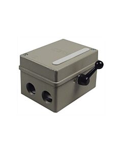 Lever on/off switch in watertight enclosure IP54 4-pole 25A