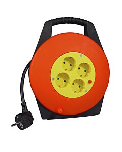 Cable Reel 4-way/Earth with 10mtr PVC HO5VV-F 3x1,5 mm²