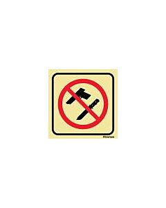 SIGN FOR PASSENGER VSL, NO WEAPONS (SPECIFY SIZE)