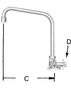 FAUCET WALL RIGHT HAND W/HIGH, SWIVEL SPOUT & AERATOR 13(1/2)